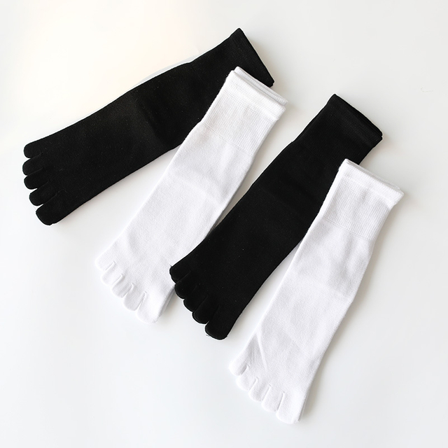 Wholesale Spring Five toe Socks Cotton White Five Finger Ankle Socks Black