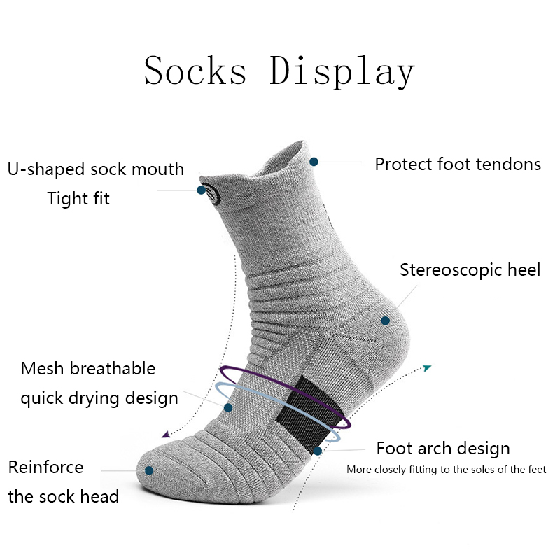  Anti slip Football Socks Men Women Basketball Sport Socks Breathable Outdoor Soccer Running Athletic Middle Tube 