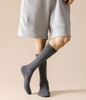  Simple Fashion Men's Knee Socks Solid Striped Knitting Cotton Long Socks Men Stockings Sports Basketball Thigh High 