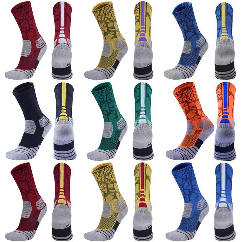  High Quality New Men Outdoor Sports Elite Basketball Socks Men Cycling Socks Compression Socks Cotton Towel Bottom Men's 