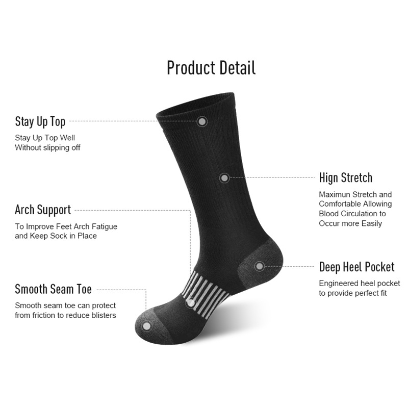  of Sports Socks Breathable Silicone Anti slip Dot Socks Football Socks Men's Mid calf Socks Basketball Yoga 