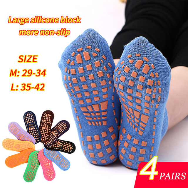budget-friendly Yoga Pilates Trampoline women Socks for AdultChild Silicone Anti Slip Grip Cotton Socks Floor Foot Massage 