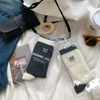 Wholesale Requirement Trendy SpringSummer Thin Cusual Mid Length Socks for women Black and White Contrasting College Cotton 