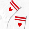 Chinese Brand women s Crew Socks with White Heart and Stripes Comfortable Breathable Moisture Wicking College Sport Style 