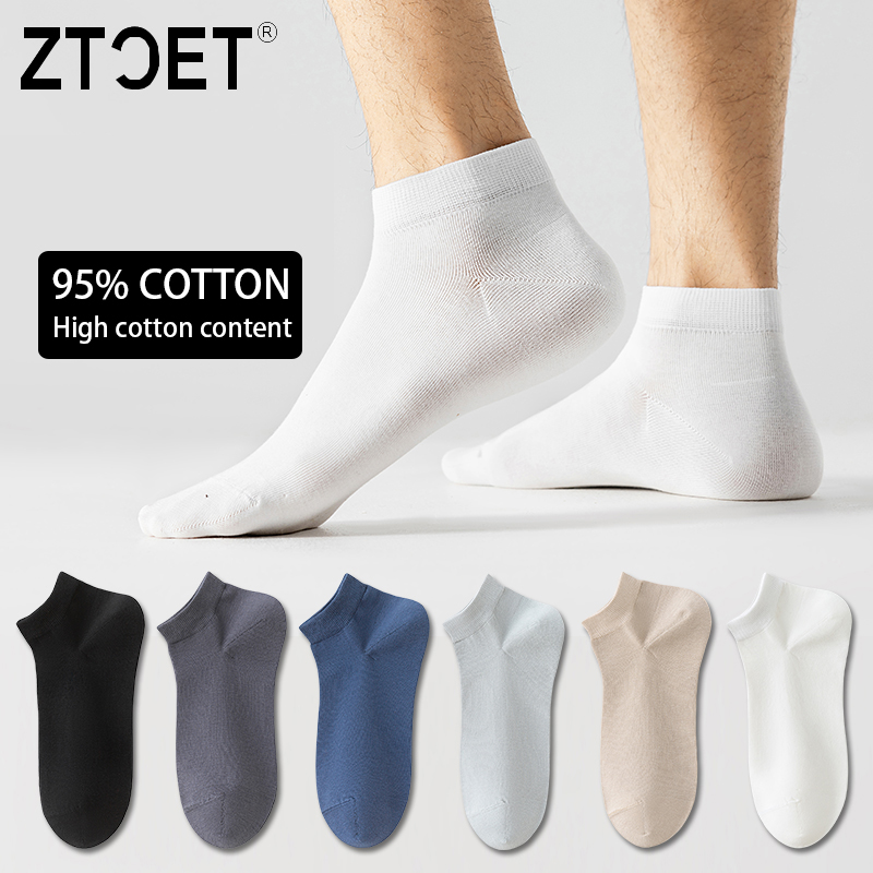 budget-friendly High Quality Men Combed Cotton Socks Short Breathable Odor proof and antibacterial Business Spring Summer for