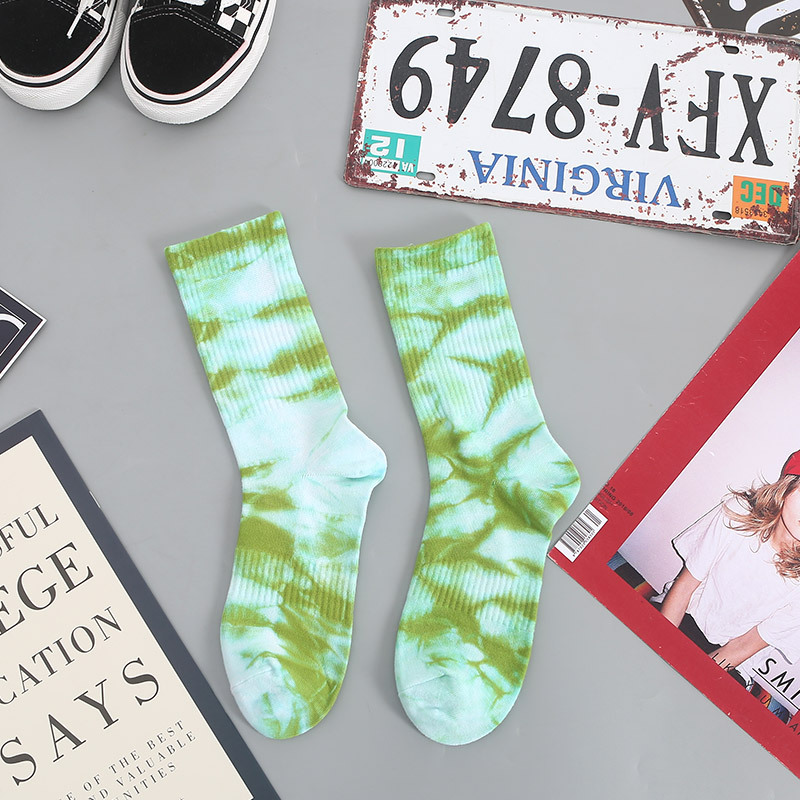 confidential Autumn And Winter New Products Tie dye Socks women s Cotton Tube Socks Korean Personality Street Sports Style 