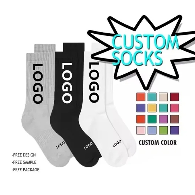 Custom Sokken Socken Sock-Stocking Athletic Sports Pilates Cotton Silicone Soccer Football Compression Man Men Crew Sports Anti Slip Non Skid Grip Socks