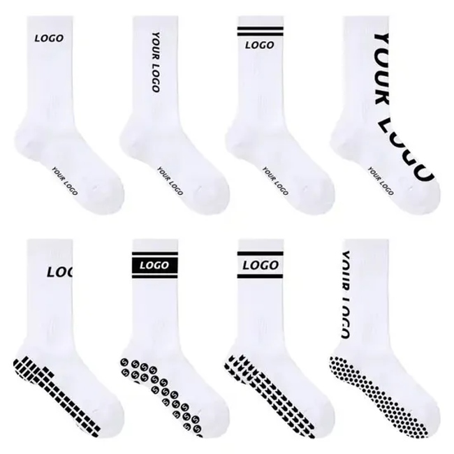 White Cotton Crew Socks Custom Fashion Logo Design Bamboo Men Crew Socks