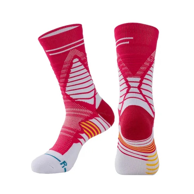 Customized Professional Men′s Basketball Socks with Thickened Medium to Long Hair Scarf Socks for High Crew Level