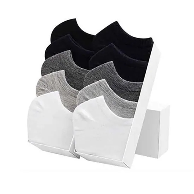 Black White and Grey Socks Men′s Short Socks for Summer Autumn and Winter Solid Color Men′s Short Boat Socks Invisible Socks Disposable Socks