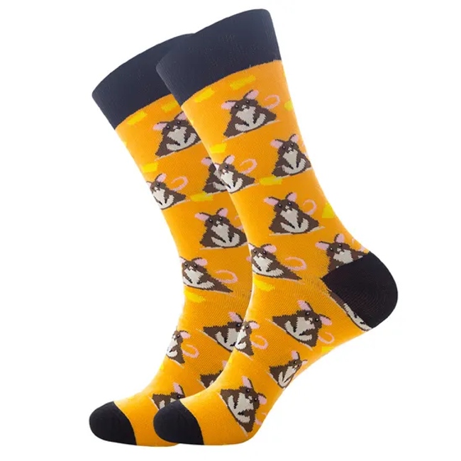 Customized Wholesale Logo Design Bamboo Socken Chaussette High Quality Fashion Colorful Happy Funny Crew Cotton Men Socks