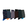 Antibacterial Soft Breathable High Elastic Cotton Colorful Blend Twist DOT Stripe Aop Men Ankle Crew Socks