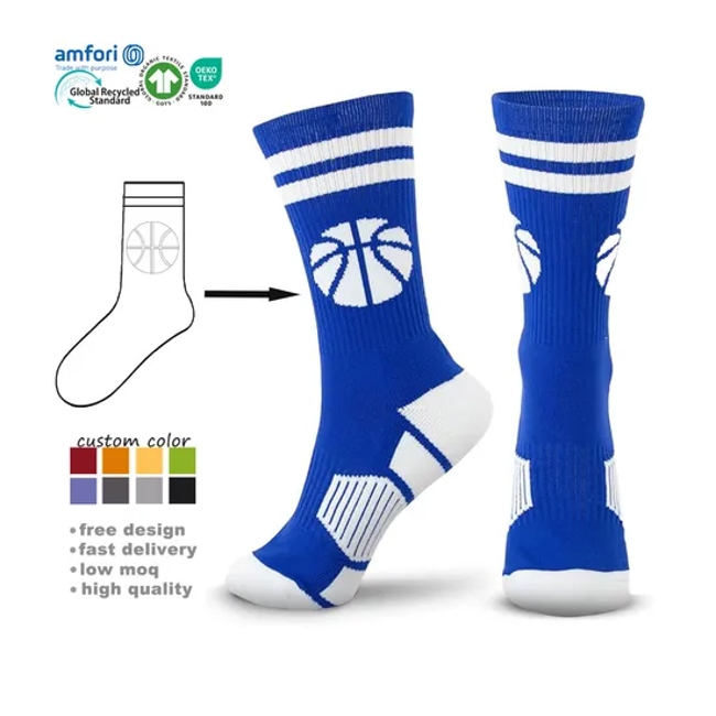 Wholesale Man Basketball Running Athletic Crew Men Custom Sport OEM Cotton Socks
