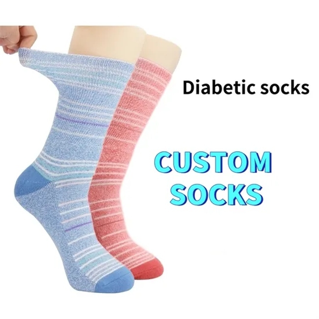 Custom Cotton Diabetic Wholesale Hospital Breathable OEM Crew Women Men Socks