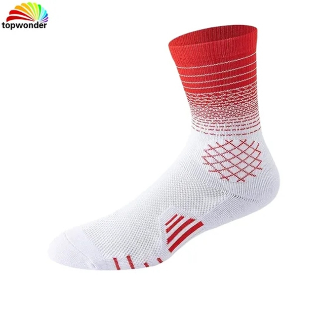 Customize and Wholesale Latest Fashion Cushion Bottom Athletic Crew Tennis Badminton Sports Sock in Good Colors at Low Price