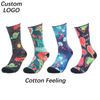 Wholesale Logo Printing Mens Designer Printed Men 3D Sports Crew Digital Sublimation Long Famous Brand Custom Print Socks