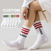 Customized Logo Jacquard Embroidery Casual Sweat Absorbing Breathable Sports Crew Socks Men