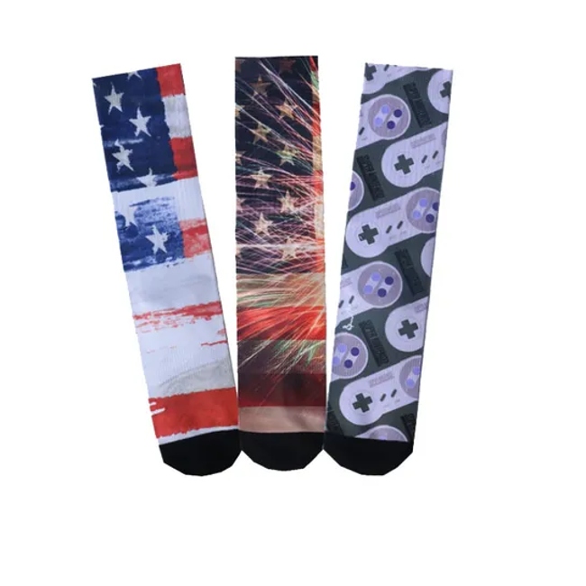 Custom Happy Photo Socks 3D Digital Print Men Socks Cool Full Color Rib Mens Fashion Crew Skate Socks