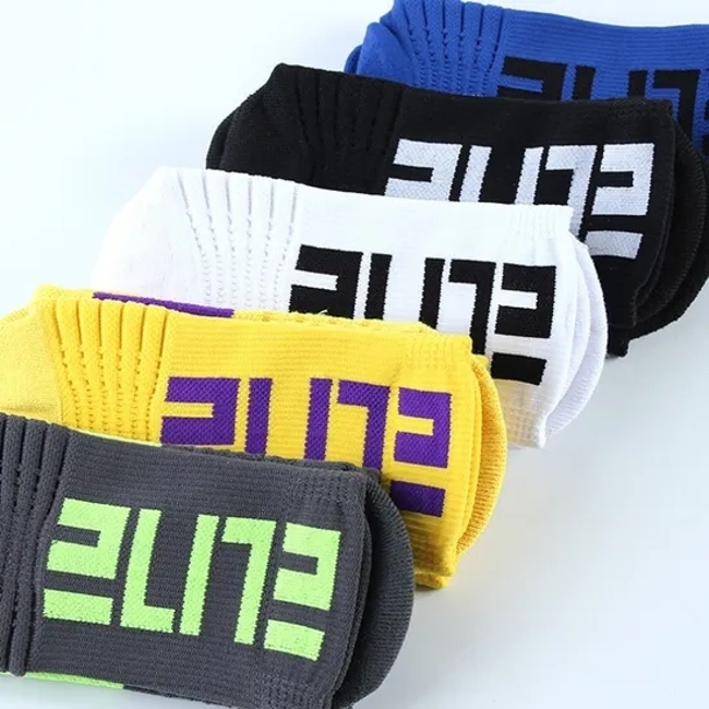 Bulk Low MOQ Athletic Sox Unisex Crew Terry Cushion Socken Anti Slip Elite Sports Men Basketball Socks