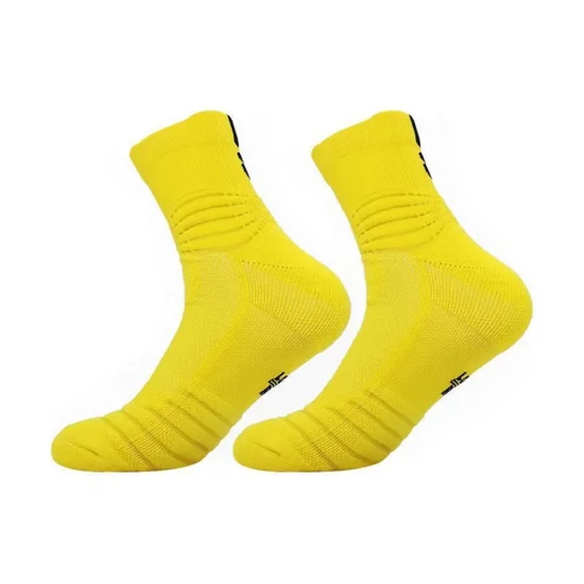 Men′s Performance Sports Socksmoisture-Wicking Anti-Slip Crew Socks with Compression & Terry Cushion Sports Socks