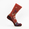 Wholesale Crew Cotton Men Women Customized Red Paint Printed Socks