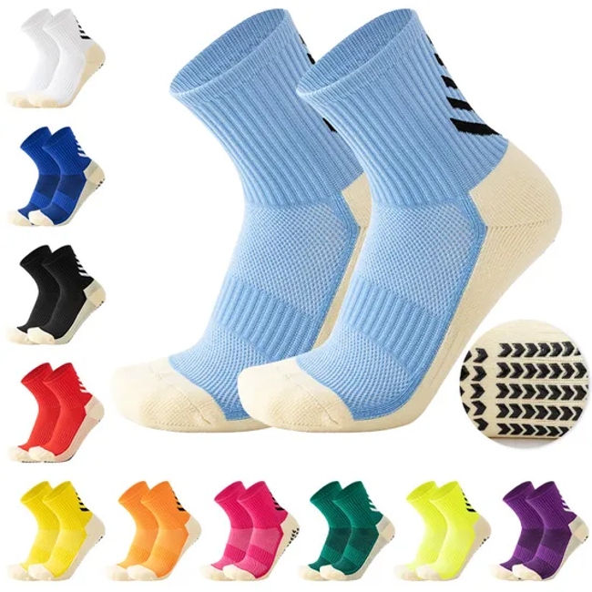 Men′s Anti-Slip Sports Socks, Arrowhead Football Socks, Sweat-Absorbing and Breathable, Towel Bottom Training Socks, Hot Rubber Football Socks