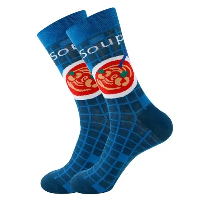 Wholesale OEM Custom Logo Print Designs Cartoon Unisex Women Men Bamboo Cotton Crazy Funny Color Crew Happy Sock