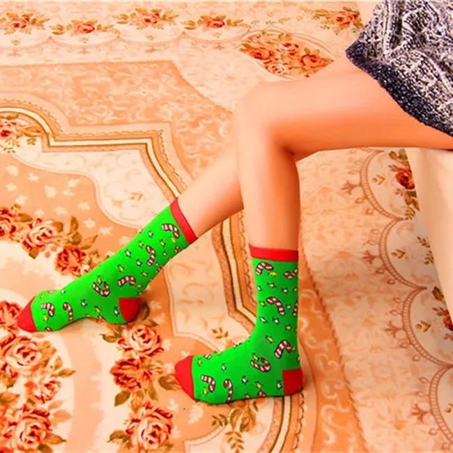 Woman Christmas Socks Funny Xmas Santa Claus Tree Snowflake Elk Snow Cotton Tube Crew Happy Sock Men New Year Funny Sokken
