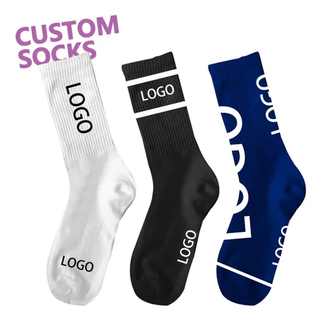 High Quality Wholesale Cheap Factory Price Chaussette Business Men Crew Custom Logo 100% Cotton Colorful Sock Solid Breathable Sports Socks