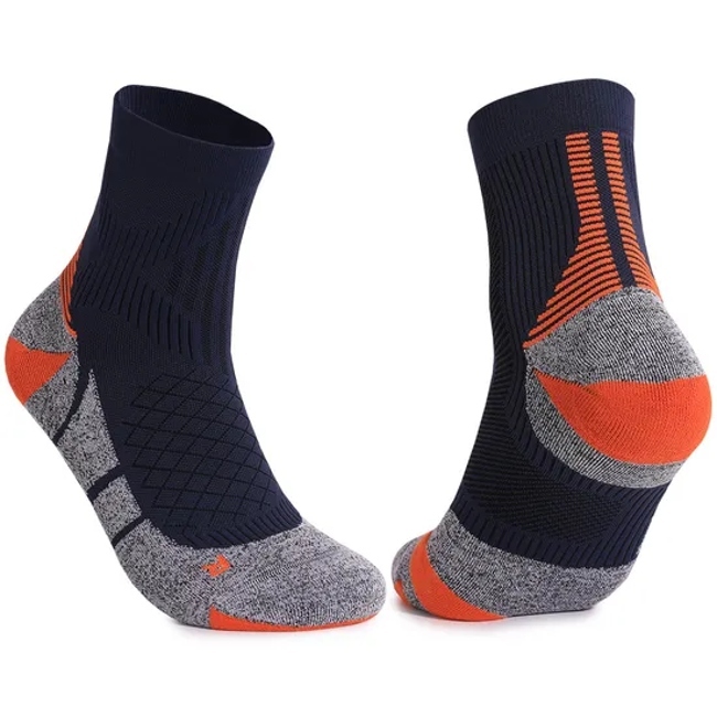 Custom Logo Black Blue Color Nylon Coolmax Athletic Men Women Short Sport Ankle Running Socks