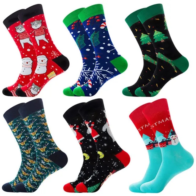 Xianghui Wholesale Funny Crew Men Christmas Fashion Happy Socks for Women