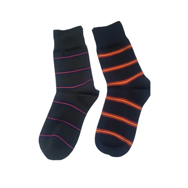 Antibacterial Soft Breathable High Elastic Cotton Colorful Stripe Men Ankle Crew Socks