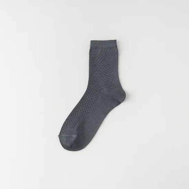 Environmentally Friendly Socks Bamboo Fiber Socks Men′s Middle Tube Socks Thin Antibacterial Anti-Odor Mesh Breathable Sweat Manufacturers Wholesale
