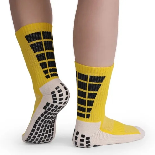 High Quality Designer OEM Men Sports Sock-Stocking Crew White Grippy Soccer Custom Logo Anti Slip Grip Football Socks