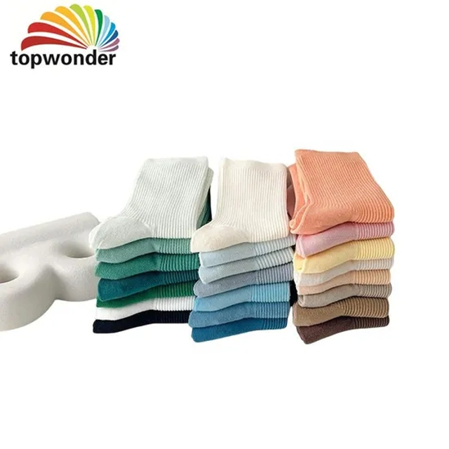 Customize All Colors of Stripe Sock Knee High Sock Crew Sock Candy Color Sock at Low Price and High Quality