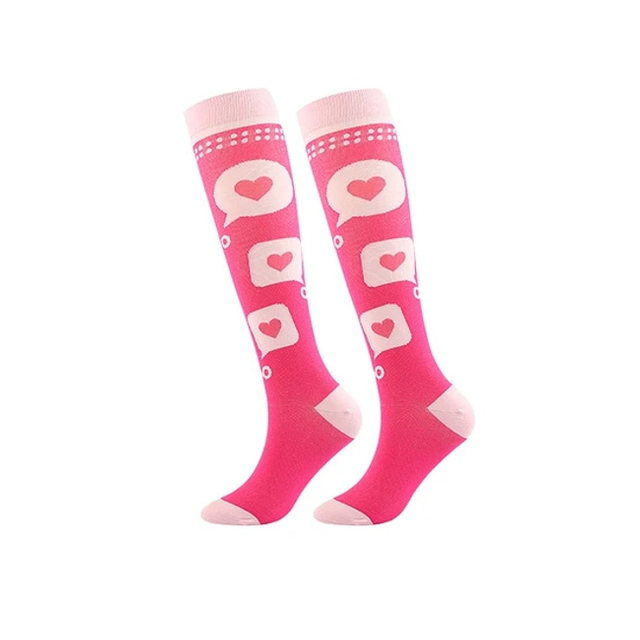Full Color Crew Socks Casual Nylon Elastic Knee High Compression Socks for Nurses