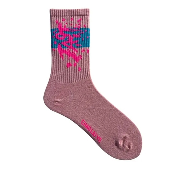 Custom Designer Fashion Crew Cotton Jacquard Socks Men Knitted Custom Logo Socks