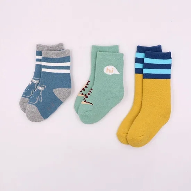 Custom Kawaii Toddler Baby Girl Bamboo Cotton Bulk Solid Color Anti Slip Non Slip Graphic Socks with Packaging Gift Box