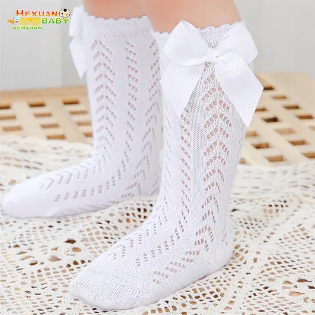 Kids Socks Knee High Baby Socks with Bow Breathable Infant Wholesale Baby Children Girl Cute Baby Spanish Kids Knee Socks