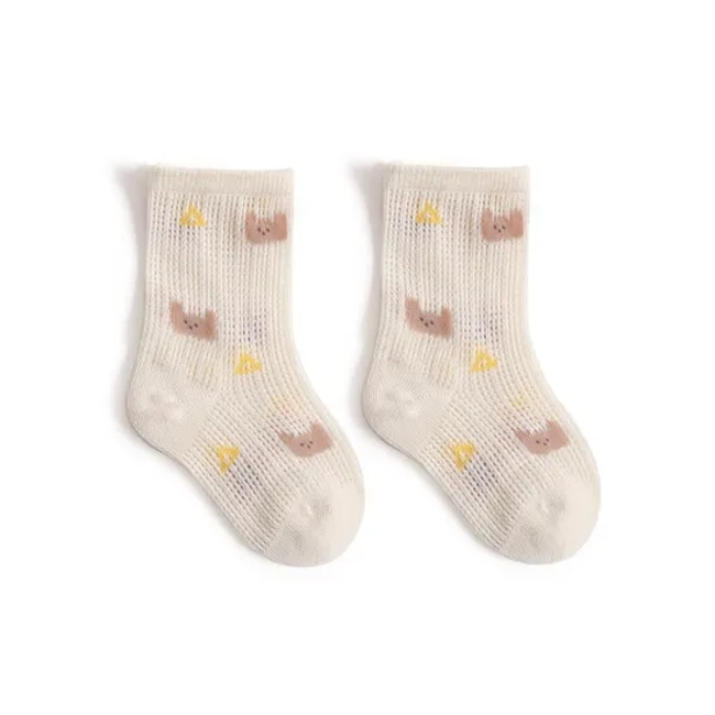 Summer Ice Mesh Boneless Cartoon Cute Boys Girls MID Tube Baby Cotton Socks
