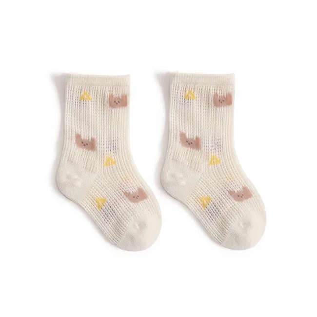 Summer Ice Mesh Boneless Cartoon Cute Boys Girls MID Tube Baby Cotton Socks