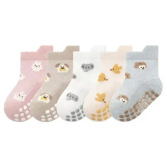 Fashion Breathable Thin Children Net Sock Cartoon Non Slip Kids Sock Cotton Crew Socks for Baby