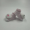 Pink "I Love Mom" Cotton Cute Indoor Non Slip Crawling Socks