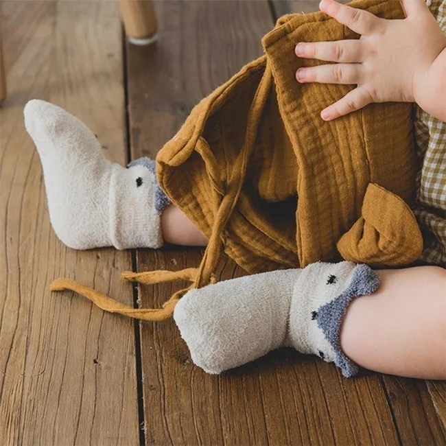 Cute Baby Anti Slip Cartoon Middle Toddler Custom Animal Head Dispensing Socks