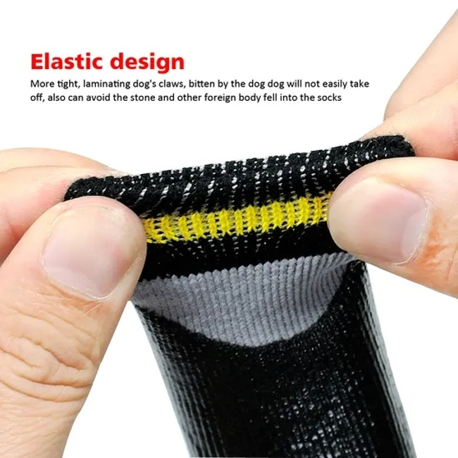 Custom Waterproof Silicone Sole Soft Warm Looped Fabric Dog Shoes Socks