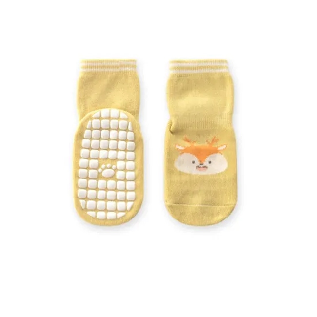  New Design Baby Autumn Crew Socks Cotton Cartoon Animal Print Socks Anti Slip Floor Socks for Baby
