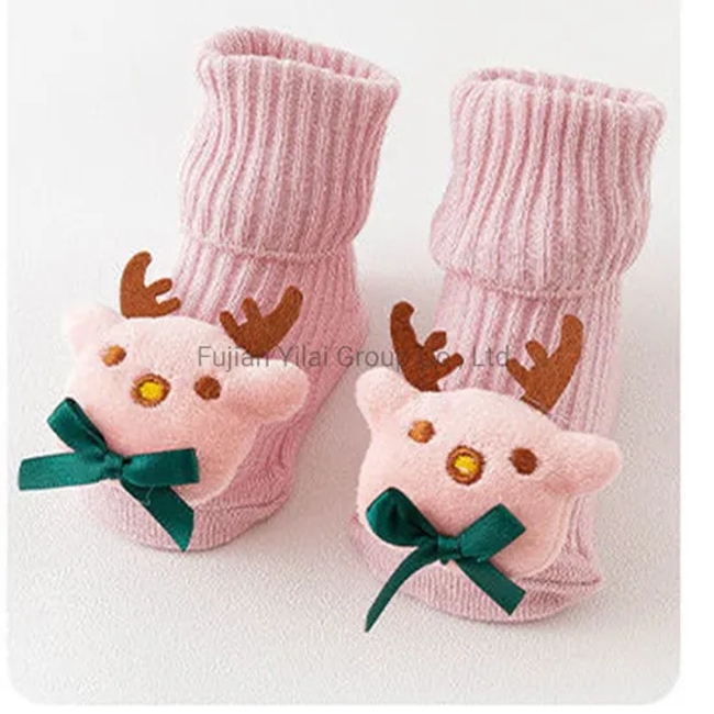 New Cotton Cute D Cartoon Animal Custom Organic Knitted Baby Sock Shoes