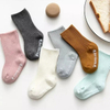 Simple Style Plain Color Cotton Baby Unisex Boys and Girls Anti Slip Newborn Kid Knit Indoor Socks