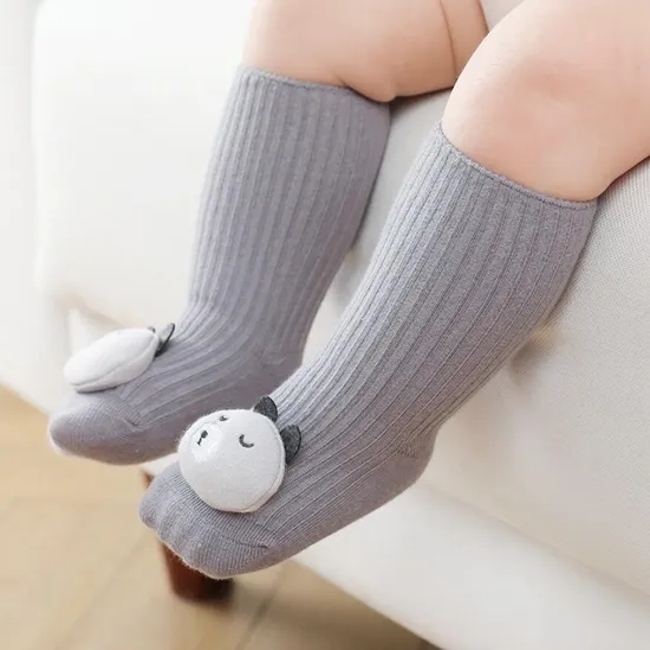 D Warm Baby Socks Cartoon Pattern Floor Anti Slip Cotton Winter Soft Boot Shoes