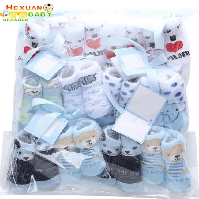  Pair Into Gift Bag Baby Girl Cotton Socks